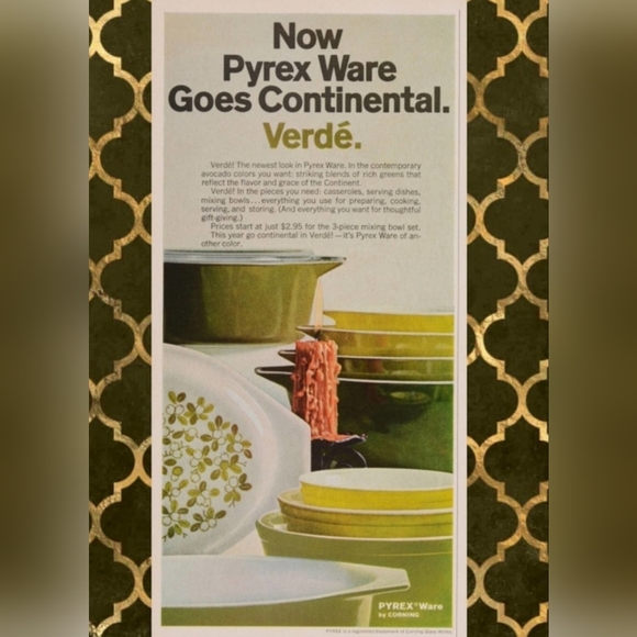Pyrex Verde 2.5 Qt Casserole with lid. Vintage 60s & 70s in Avocado Green - Picture 12 of 12